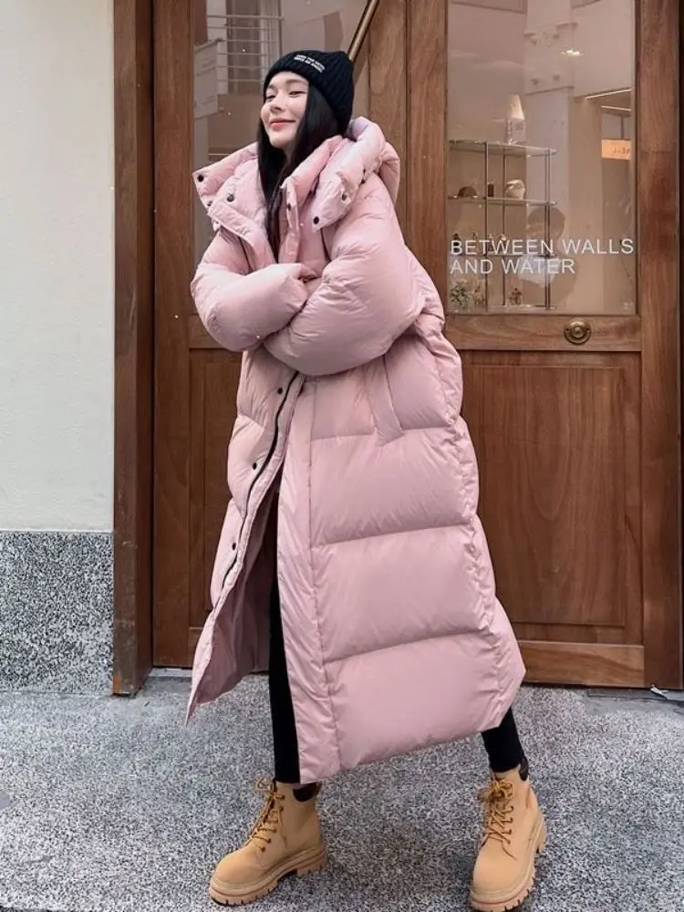 Long Parkas Women Oversized Down Coat Female Winter Warm Thick Padding Jackets Ladies Casual Loose Fashion Hooded Outerwears