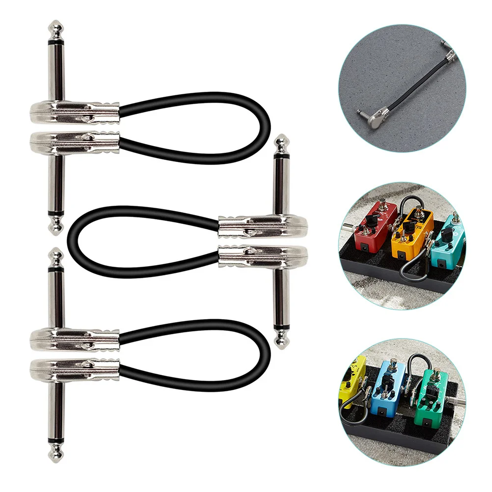 

3Pcs Electric Guitar Effect Cable Single Track Patch Cables Professional Audio Connect Wire for Bass Folk Guitar Musical