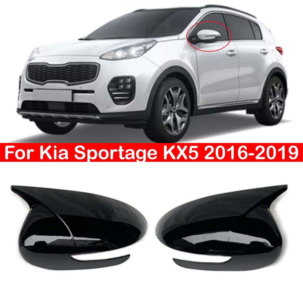 

For Kia Sportage KX5 2016-2019 Car Sticker Rearview Side Mirror Cover Wing Cap Exterior Door Rear View Case Trim Carbon Fiber