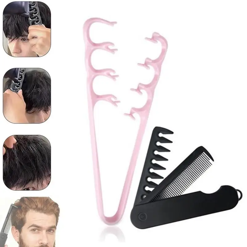 (Ce14)Volumizing Wide-Tooth Hair Styling Comb For Men Plastic With Textured Grip Ideal For All Hair Types Perfect For Home Use