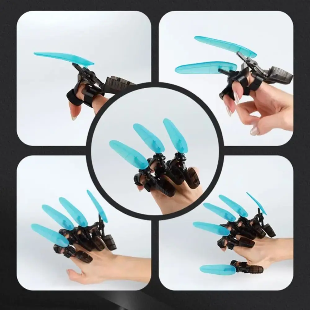 3pcs 3D Assembly Retractable Mechanical Claws Luminous Scalable Glowing Wolf Claws Transparent DIY Assembly