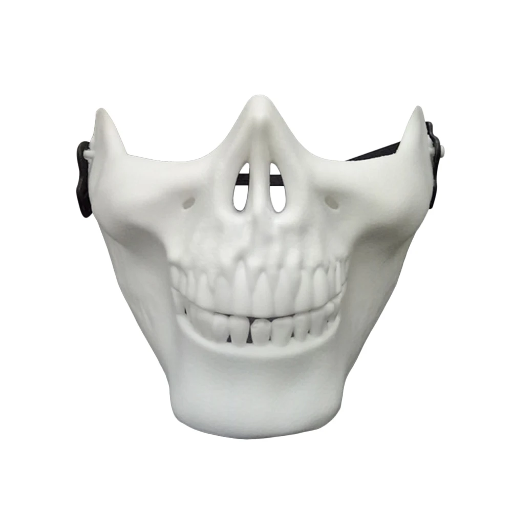 

2 Pcs Full Face Halloween Mask White Scary Ergonomic Design Comfortable Durable Plastic Horror CS Masquerade Cosplay
