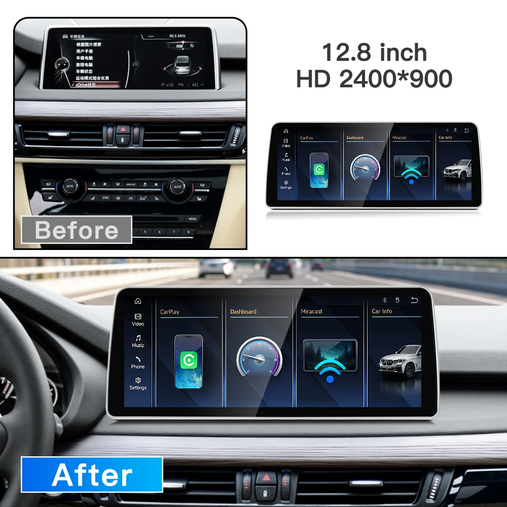 stwei New Linux System 10.25 12.3 12.8inch Screen For BMW X5 X6 F15 F16 F85 F86 NBT EVO Wireless CarPlay Auto Car Video Players