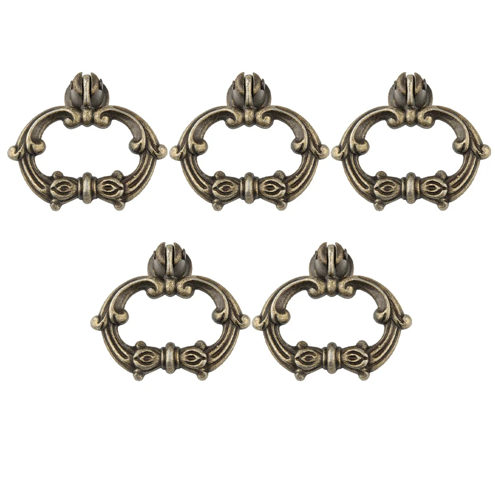 

5Sets Classic Retro Cabinet Handles Zinc Alloy Drawer Knobs Vintage Furniture Pulls Cupboard Handles Drawer Knobs