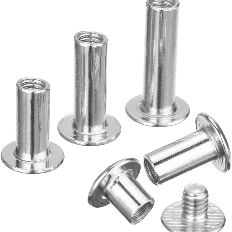 80 Sets 5 Sizes Silver Cross Head Chicago Screws Metal Stud Rivets DIY Leather Craft Bag Wallet Book Binding Hardware