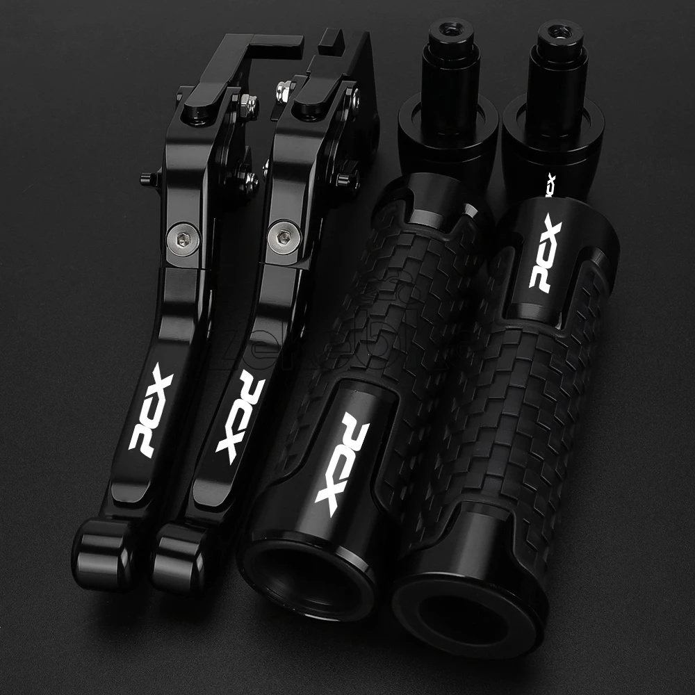 Motorcycle CNC Accessories Adjustable Brake Clutch Levers Handlebar Grip Ends FOR HONDA PCX 150 125 PCX150 PCX125 2018 2019 2020
