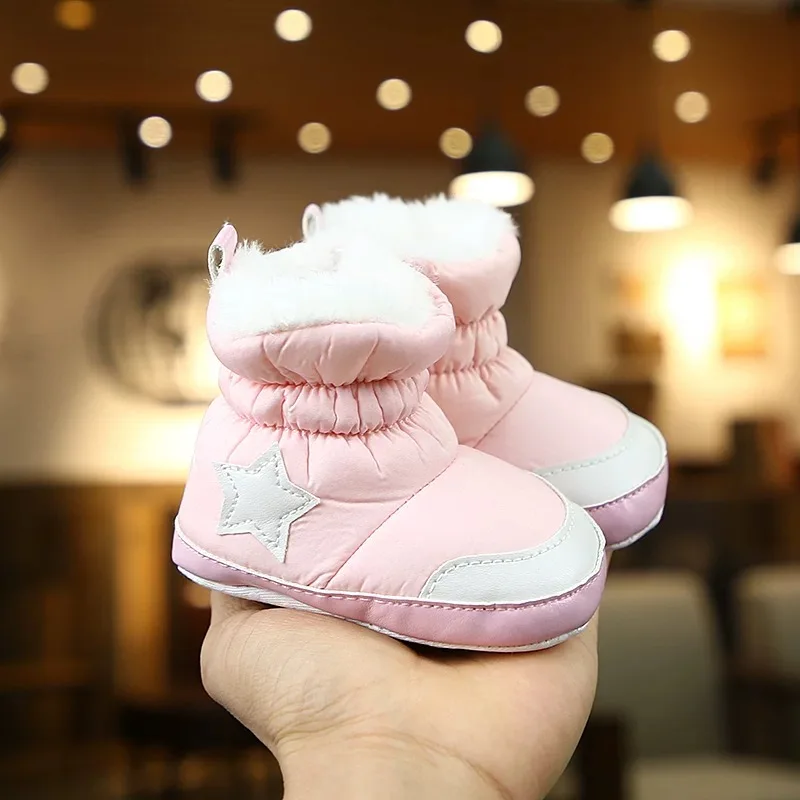 Autumn and Winter Baby Cotton Shoes For Both Male and Female Babies Soft Soled Zipper Thick Learning Step Cotton Shoes