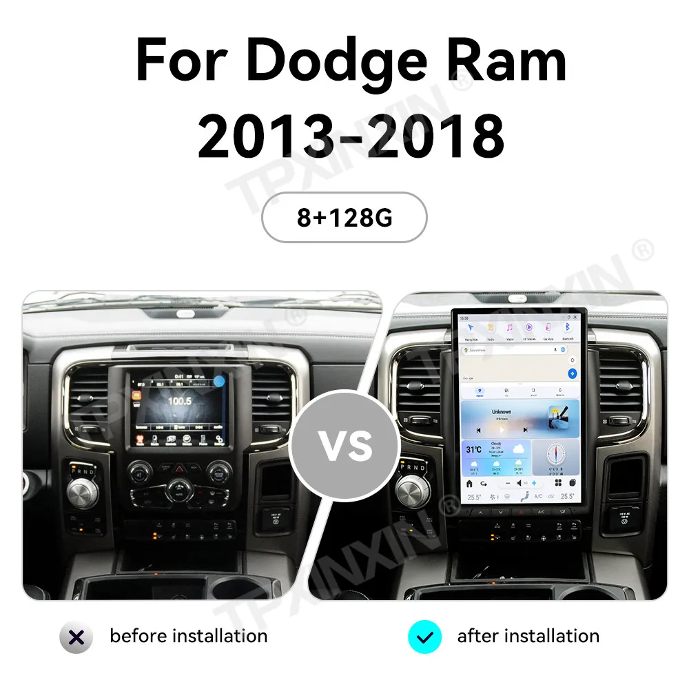 For Dodge Ram 1500 2500 3500 4500 2013 -2019 Android Car Radio 2Din Stereo Receiver Autoradio Multimedia Player GPS Navi Head