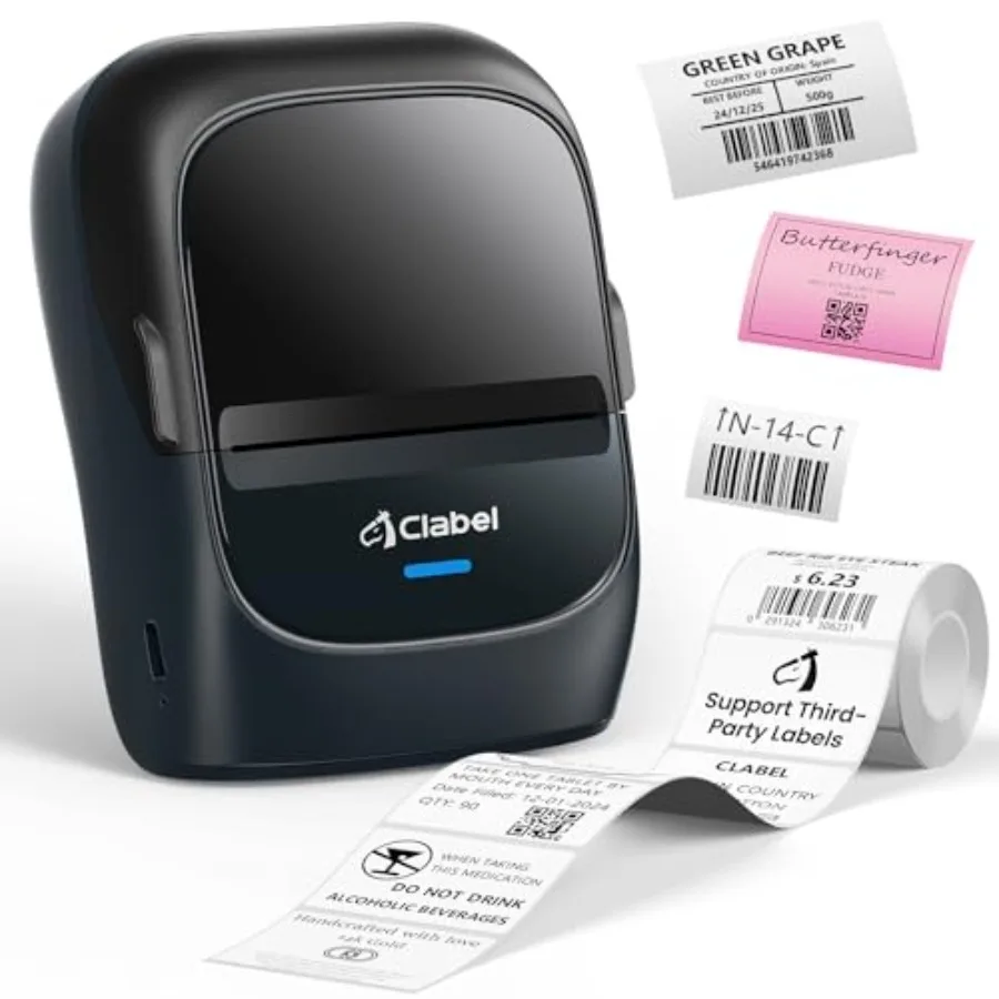

Label Maker Machine with Tape 221B Thermal Bluetooth Label Printer 2 Inch Portable Barcode Inkless Sticker for Small Business R