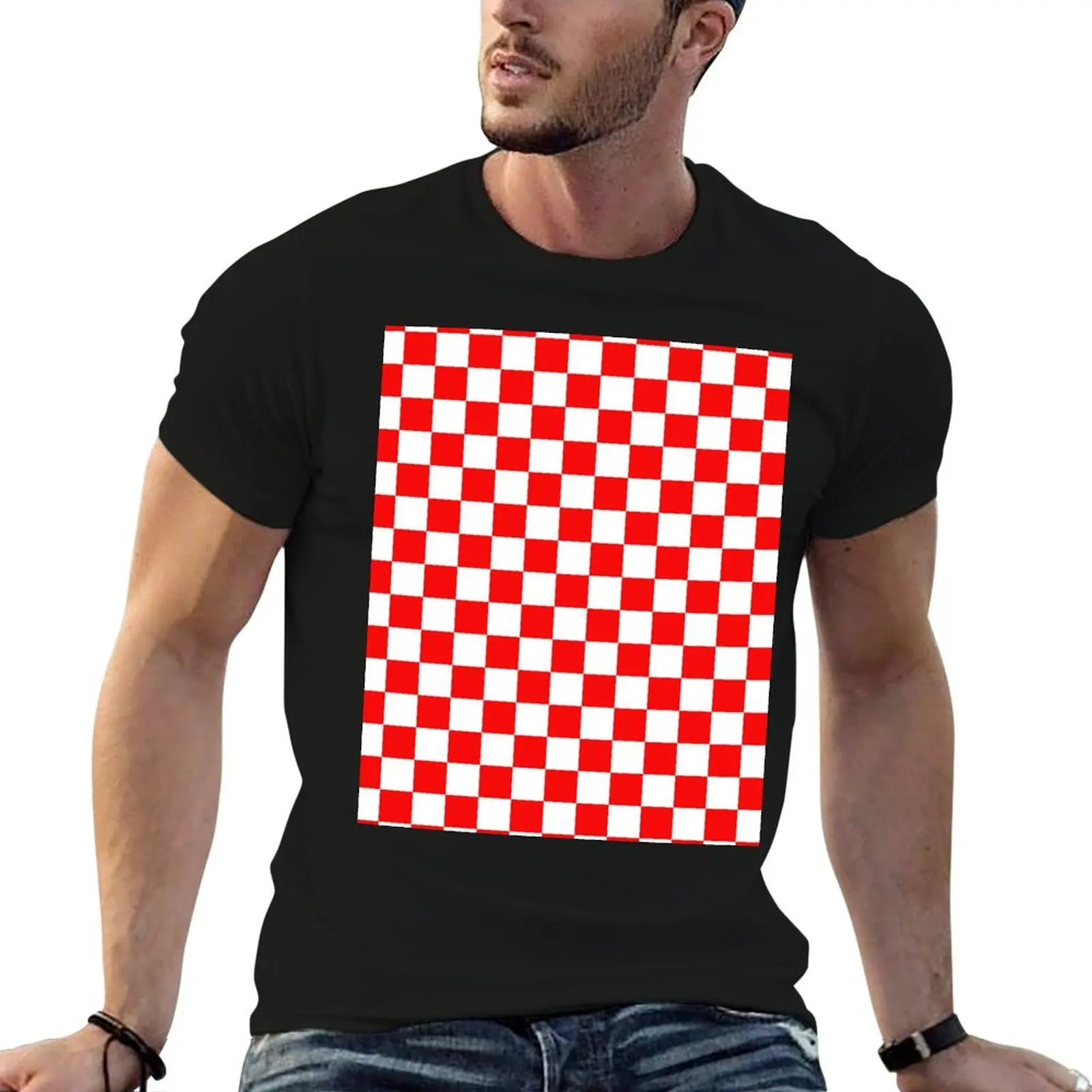 Croatia Checkerboard T-Shirt baggy shirts graphics fitted t shirts for men
