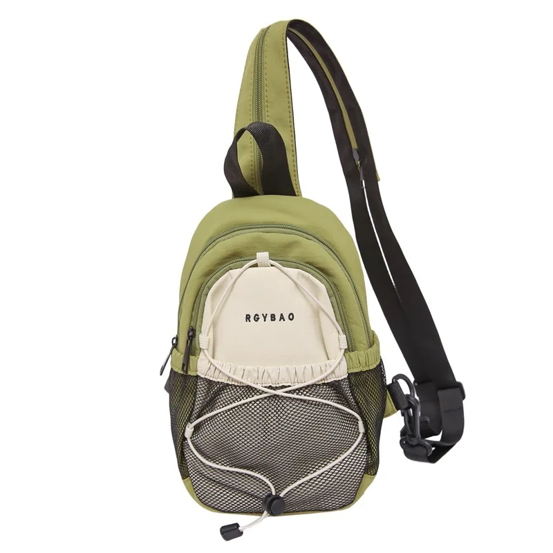 Trendy Retro Crossbody Chest Bag Personality Trendy Color-Block Mini Size Backpack Outdoor Sports Hiking Double Shoulder Bags