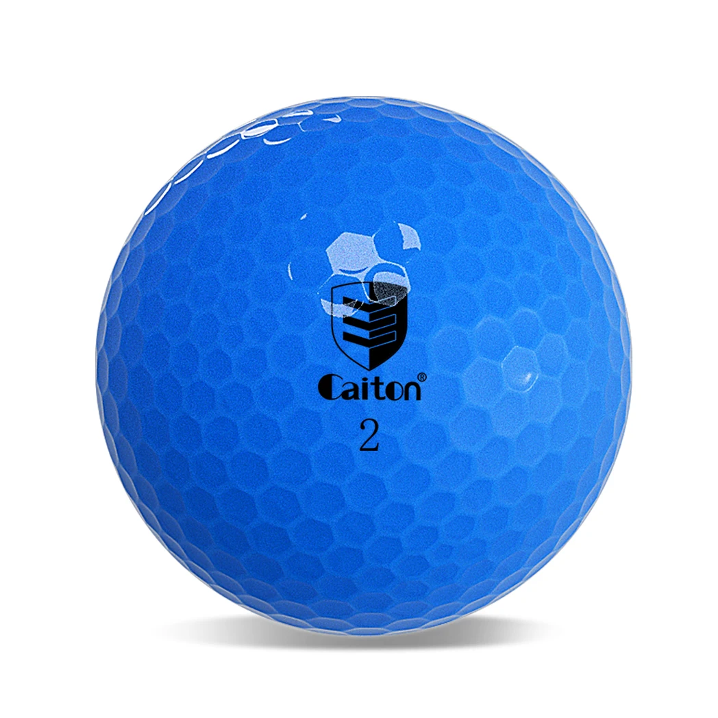 Caiton 12pcs Bola Golf untuk Akurasi & Jarak – Inti Biru Dua Lapis, Permukaan Kristal, Visibilitas Tinggi, Performa Tahan Lama