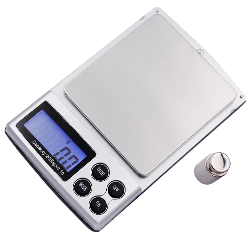 2000g 0.1g Digital Scale Portable Mini Jewelry Scale Pocket Weight Balance Electronic Weighing Scale for Kitchen Luggage