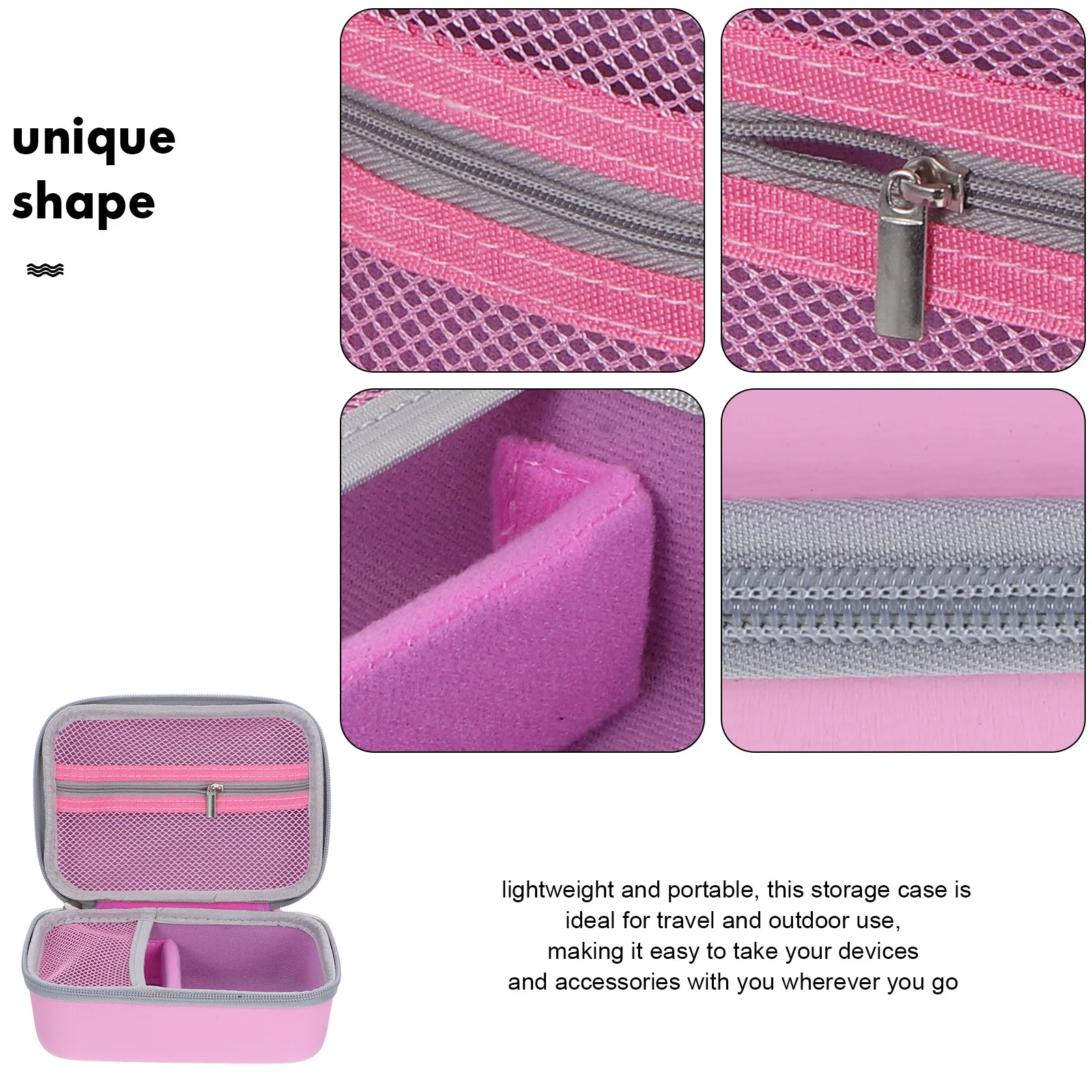 Kids Camera Bag with Compartment for Digital Camera Mini Label Printer Eva Protective Case Portable Shockproof Travel Storage