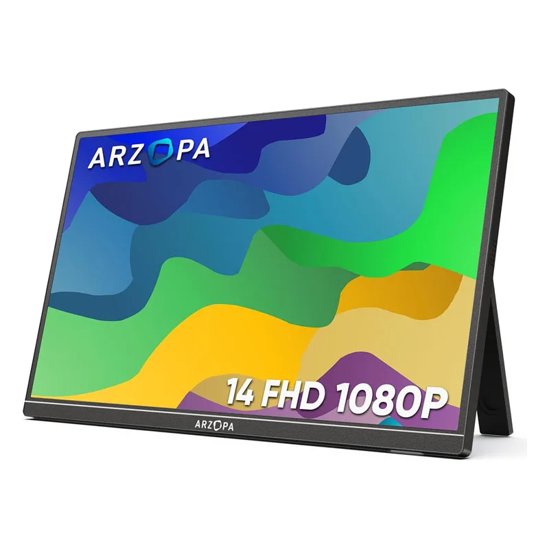 ARZOPA 14.0 inch 1080P FHD Portable Monitor IPS Screen with USB C HDMI External Second Display for Mac,Laptop,PC,Switch,PS,Xbox