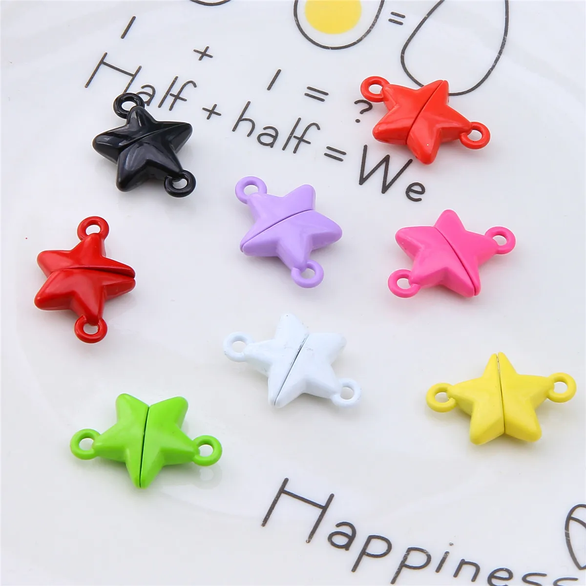 15sets DIY accessories accessories double hanging five-pointed star magnet buckle bracelet connecting magnetic suction pendant