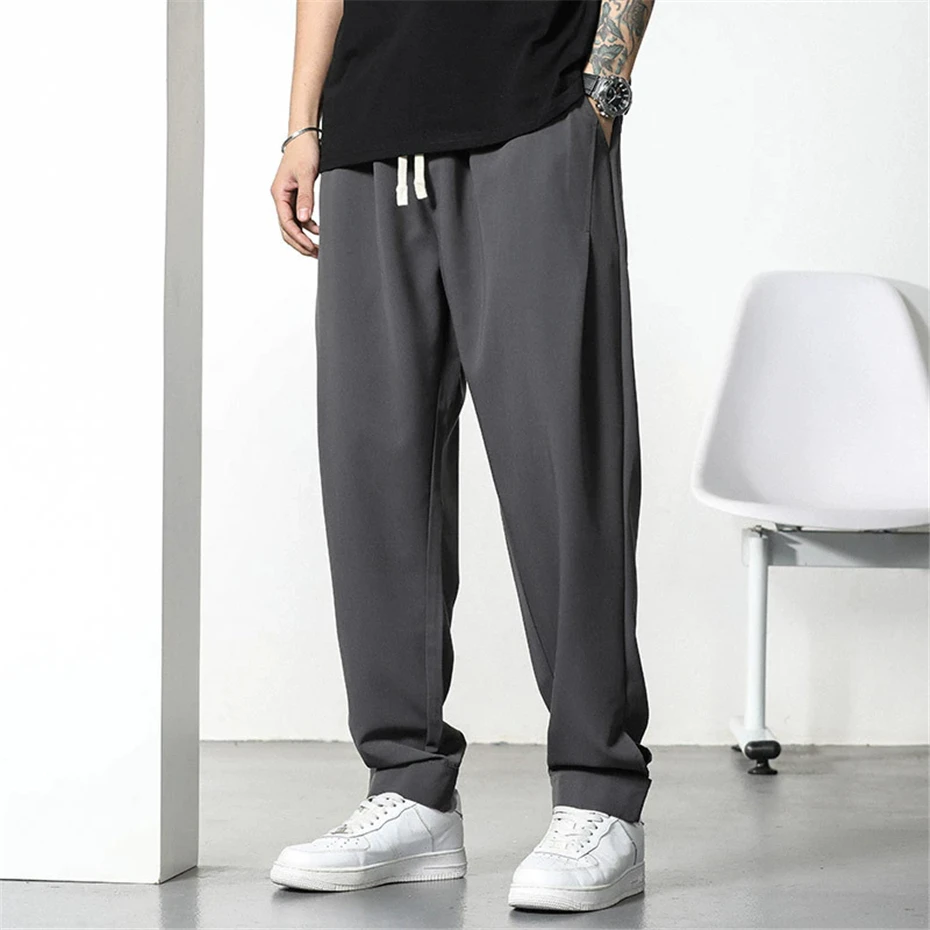 Solid Color Jogger Pants Men Plus Size 6XL Pants Spring Autumn Fashion Casual Elastic Waist Trousers Male