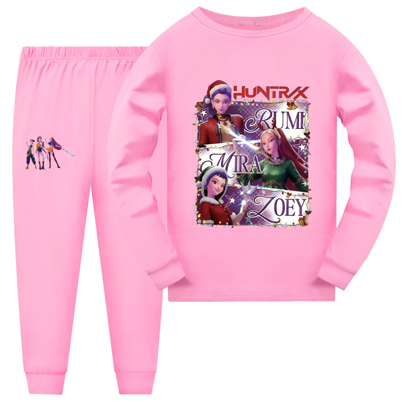 

Christmas KPop Demon Hunters Huntrix Clothes Kids Sweatpants 2pcs Set Baby Girls Long Sleeve Pajama Sets Boys Sleepwear Clothes