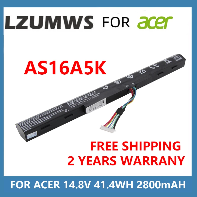 2800mAh Laptop Battery AS16A5K AS16A7K AS16A8K For Acer Aspire E15 E5-475G 523G 553G 575G 774G E5-575-59QB E5-575 E5-575G-53VG