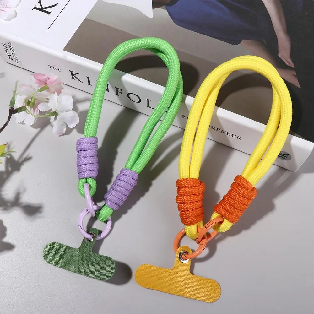 

Woven Candy Colors Phone Chain Candy Colors Iridescence Cellphone Anti-Lost Lanyard Dacron 18.5cm Mobile Phone Wrist Rope