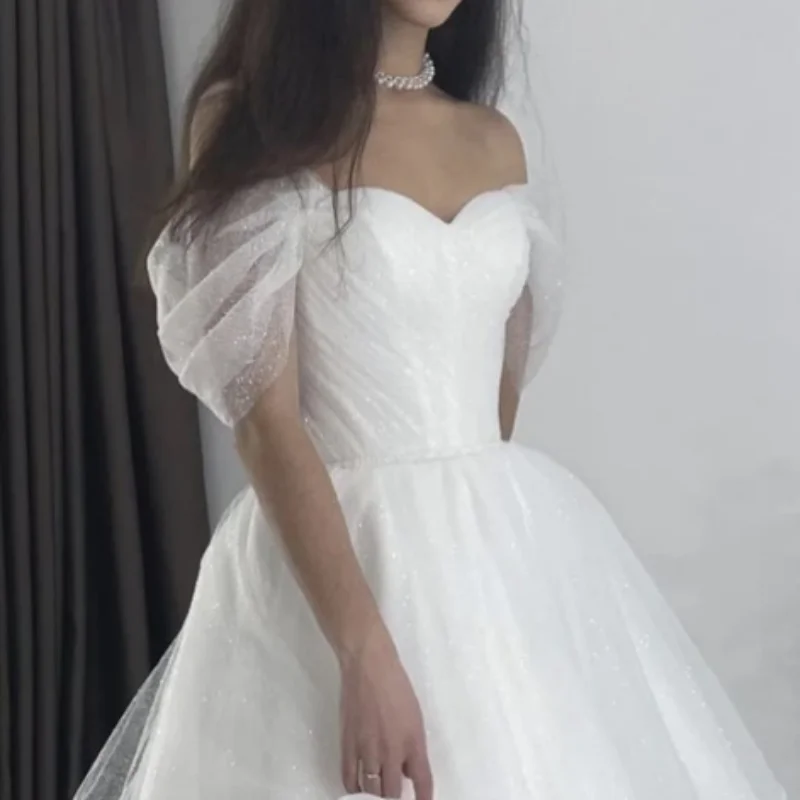 Guantes con correas y mangas extraíbles para vestido de novia, vestido de fiesta de noche brillante para mujer