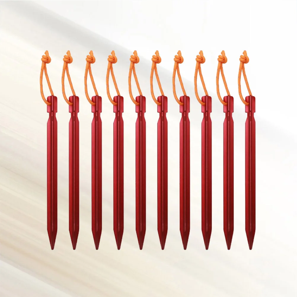 

10Pcs Reflective Rope Tent Stakes Portable Camping Pegs Firm Ground Anchor Outdoor Use Awning Canopy Tent Nails