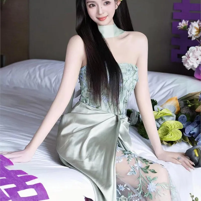 New Chinese morning gown strapless skirt toast dress