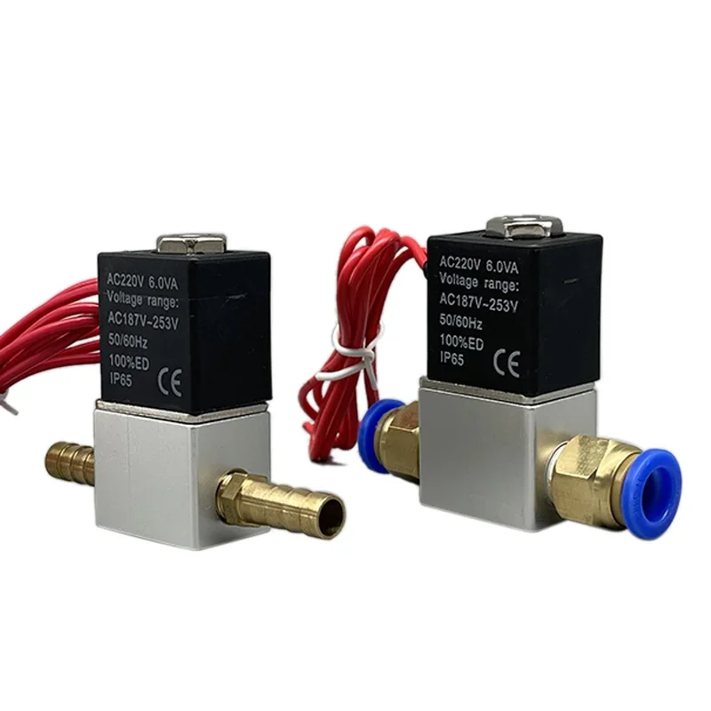 2PCS 12V 24V 220V 2 Position 2 Way Normally Closed Pneumatic Solenoid Valve 6mm 8mm Barb Air Pipeline Control Replacement