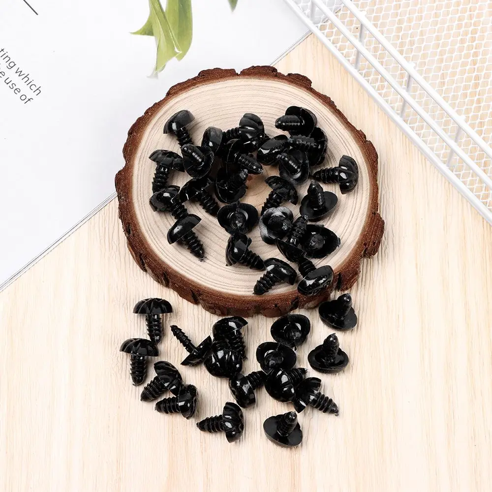 40pcs Crafts Black Plastic DIY Dog Noses Plush Dolls Toys For Bear Buttons Toy DIY Safety Noses Accessories