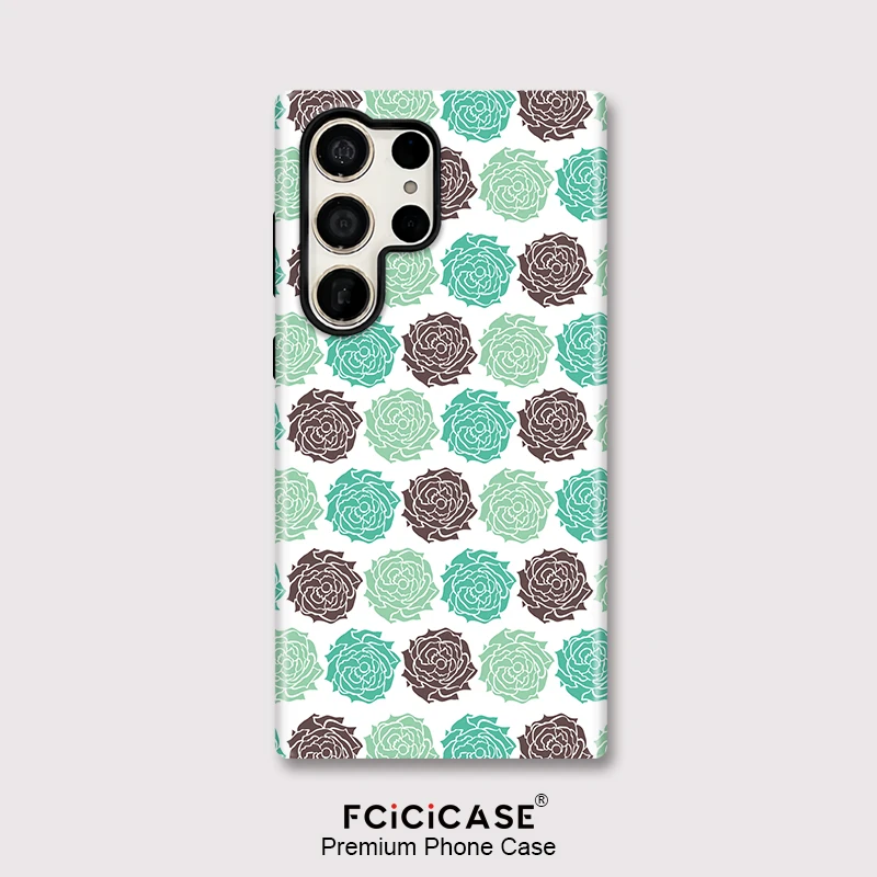 Fcicicase Anti Drop Phone Case For Samsung Galaxy S25 Plus S20 FE A26 A36 A56 S26 Edge S24 Ultra S23+ Flower Pattern Cover
