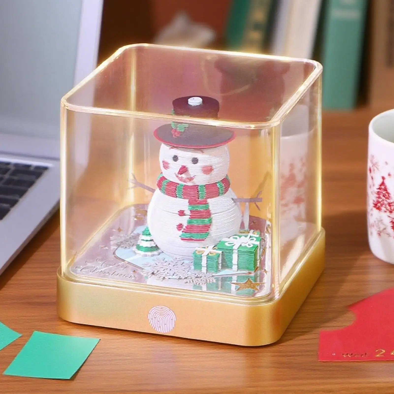 

3D Snowman Paper Carving Calendar 2026 - Tear Off Desktop Decor Notepad for Christmas, Creative Home Office Desk Decoration Gift