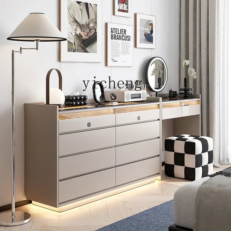 ZC light luxury solid wood dresser, chest cabinet, combination cabinet, high-end master bedroom makeup table with jewelry box