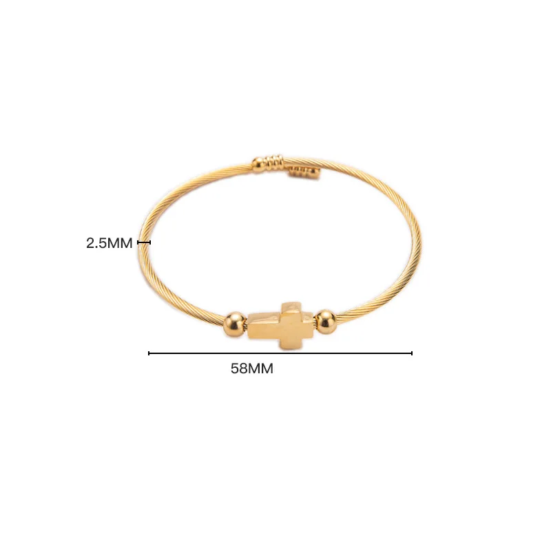 1 قطعة حبل أسلاك الفولاذ المقاوم للصدأ الصليب سوار الاتجاه الإبداعي بسيط الصليب سوار قابل للتعديل افتتاح المجوهرات هدية جديد #6