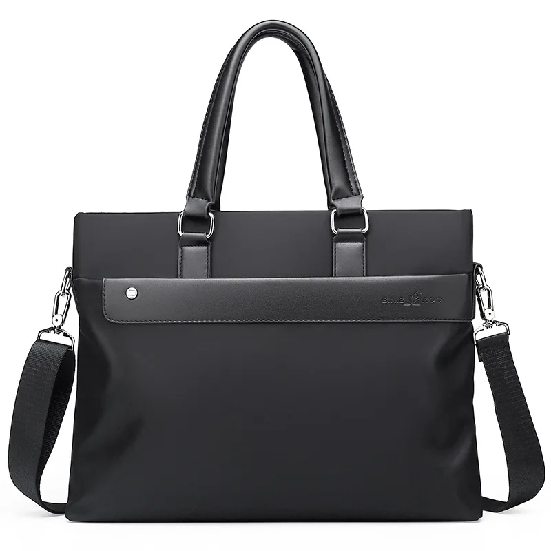 Men's business handbag, waterproof Oxford fabric horizontal single-shoulder document, computer, travel storage briefcase