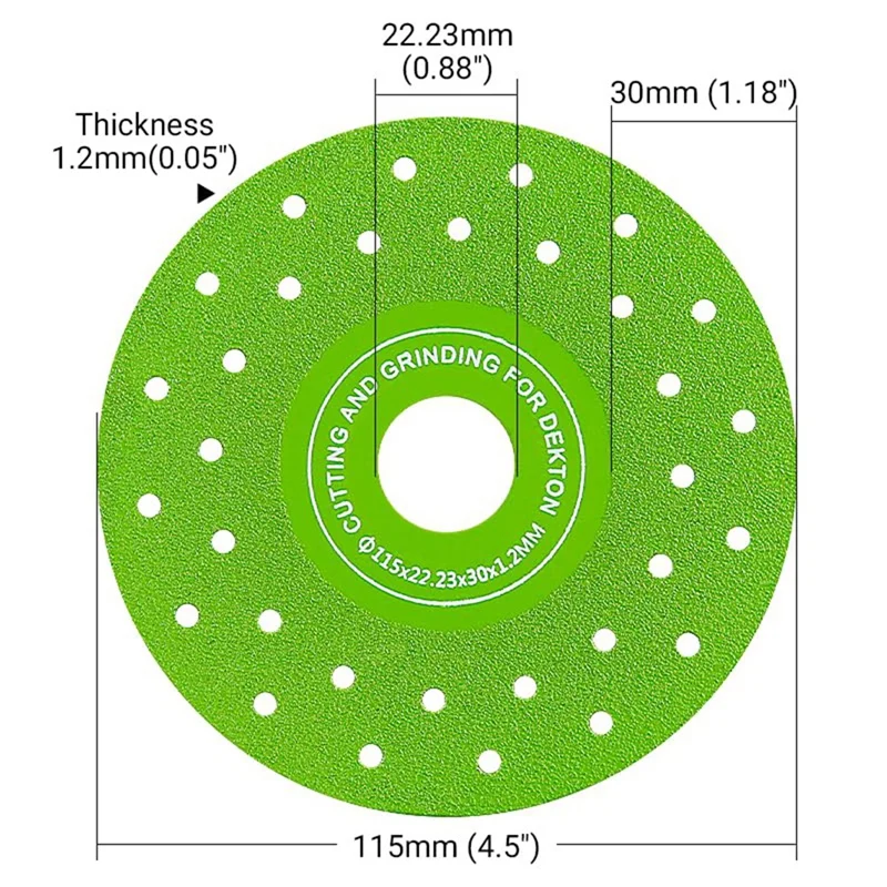 Disco de hoja abrasiva plana multioloro ultrafino soldado al vacío de 115MM para hoja de sierra de diamante para azulejos de cerámica de porcelana, 3 uds.