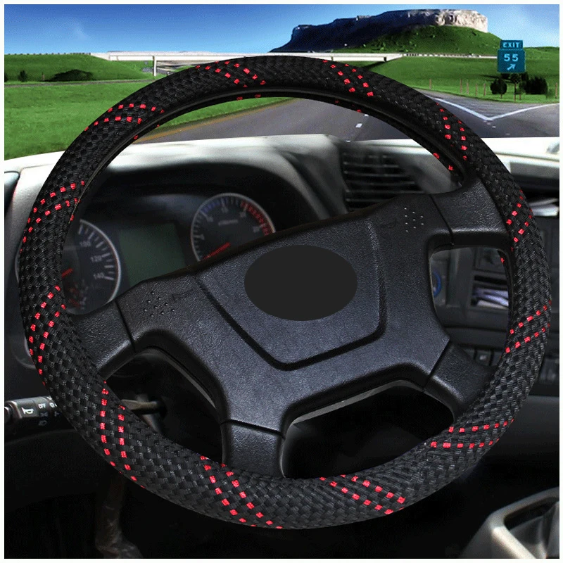 Auto Car Steering Wheel Cover Big Truck Bus Van Lorry Large Trailer SUV Volant For 36 38 40 42 45 47 50 CM Ice silk Breathable