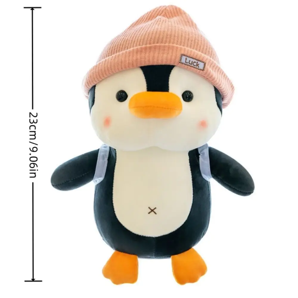 Wearing Hat Penguin Backpack Little Penguin Doll Comfort Sleep Companion Stuffed Animals Throw Pillow Plush Toys Birthday Gift