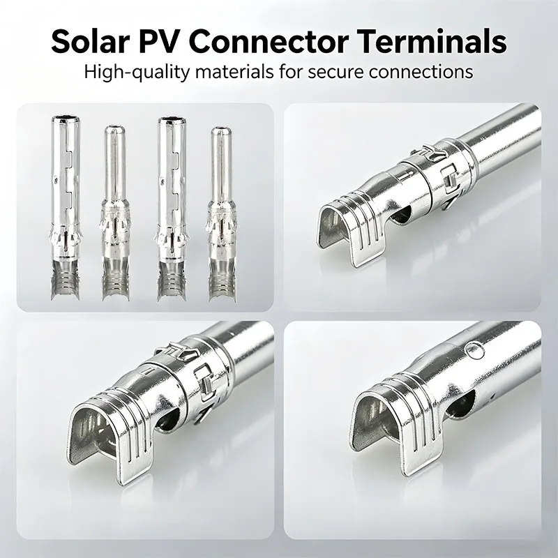 

10/50/100/500 Pair Solar PV Connector Pins, Male Female PV Cable Connectors with Mounting Brackets for Solar Energy Systems