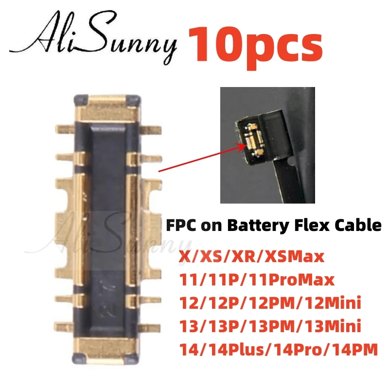 AliSunny 10 قطعة FPC على كابل البطارية المرن آيفون 14 13 12 11 برو ماكس X XR 8 Plus موصل كليب التوصيل #3