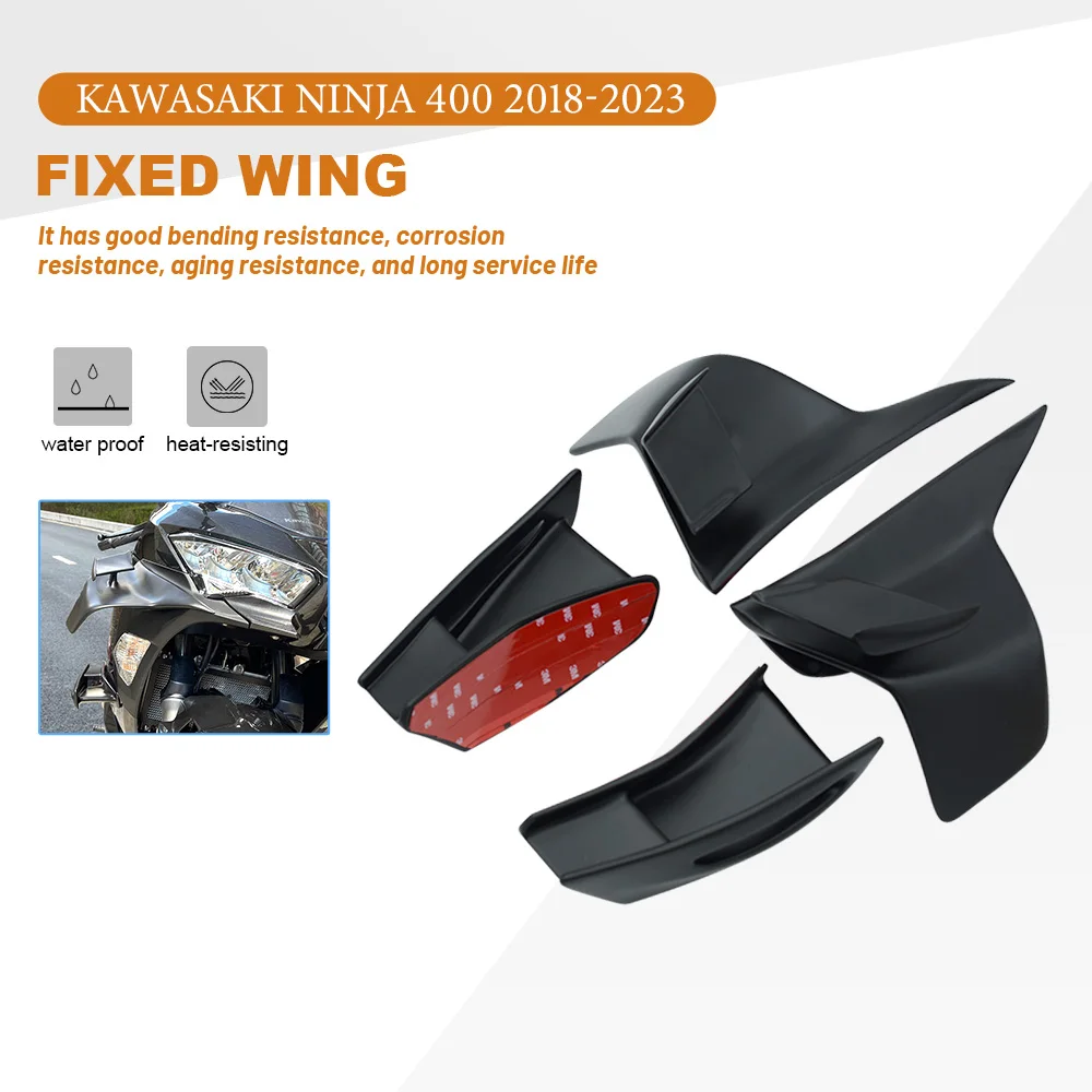 For KAWASAKI Ninja400 2018 2019 2020 2021 2022 2023 Motorcycle Fixed Wind Wing NINJA 400 Aerodynamic Spoiler Winglets Fairing