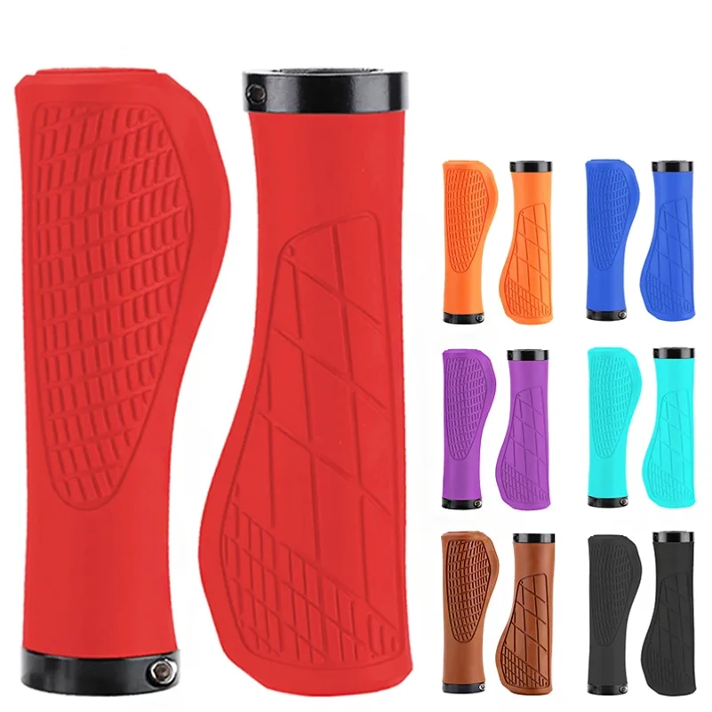 Bike Grips Rubber Mountain Bike Handlebar Cover Cuffs Shock Absorber Anti Slip Bike Handles Grip MTB Cuffs Bike Handle Fist Part