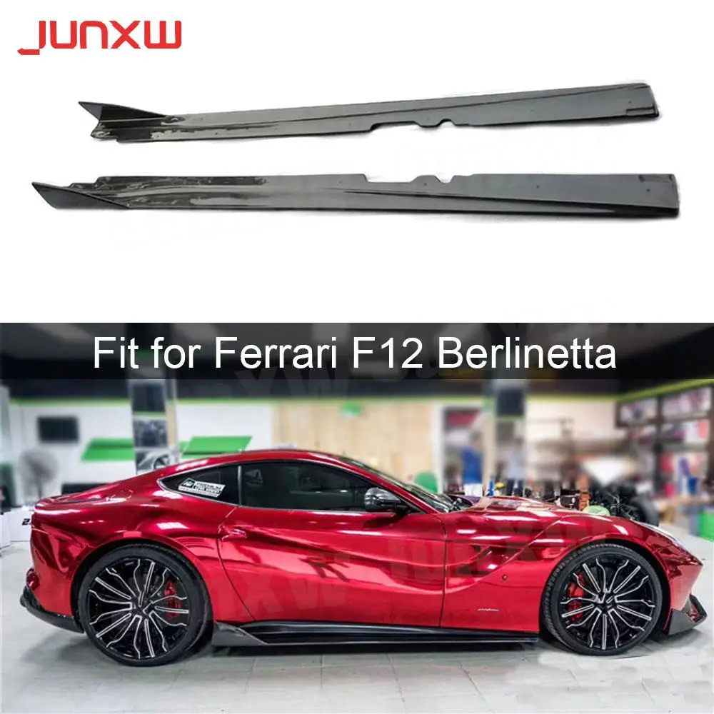 Carbon Fiber Side Skirts Aprons Case for Ferrari F12 Berlinetta 2013-2016 Side Aprons Chin Car Styling