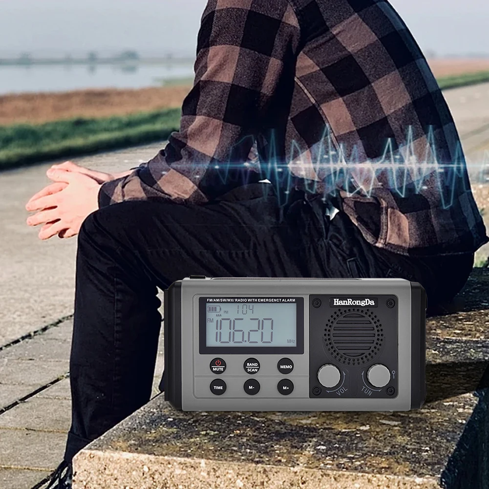 手回し緊急ラジオ 太陽光発電ラジオ 多機能懐中電灯 & SOS アラーム 屋外屋内緊急用ソーラーラジオ