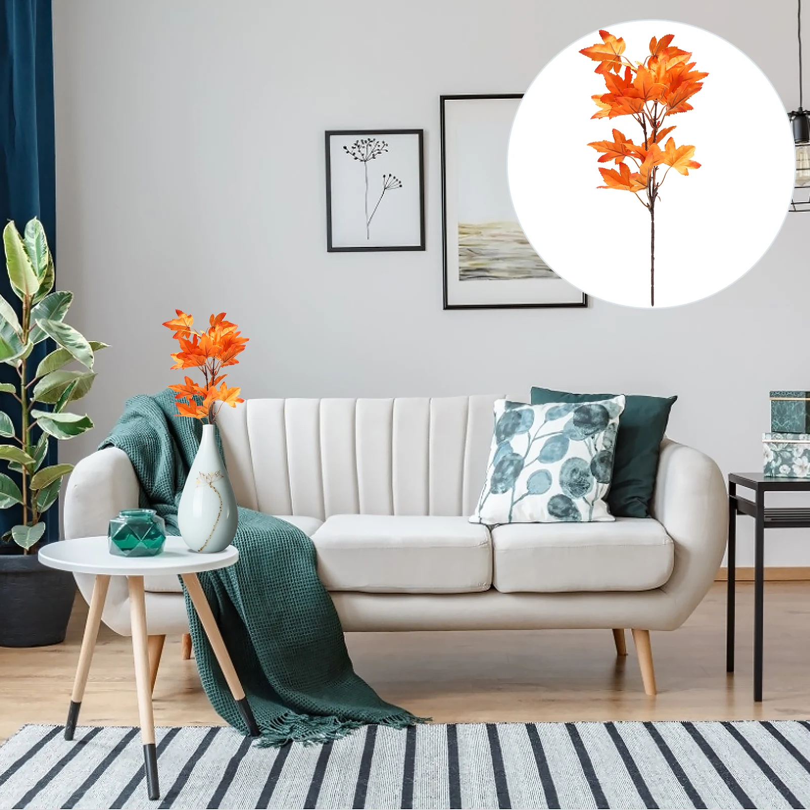 

4pcs Realistic Maple Leaves Decorative Fake Leaves For Home Office Table Centerpiece Simulation Foliage Indoor Decor