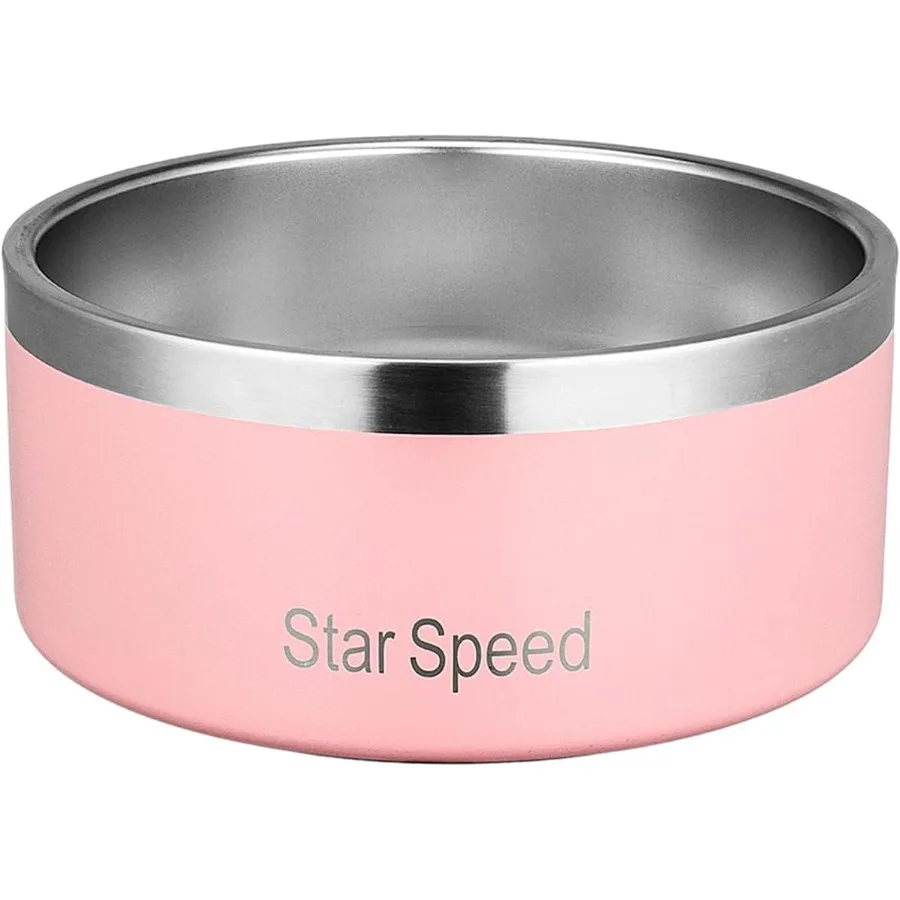 

Large Stainless Steel Dog Bowl with Rubber Bottom for Drop Resistance and Temperature Retention Ideal for Outdoor Use and Daily