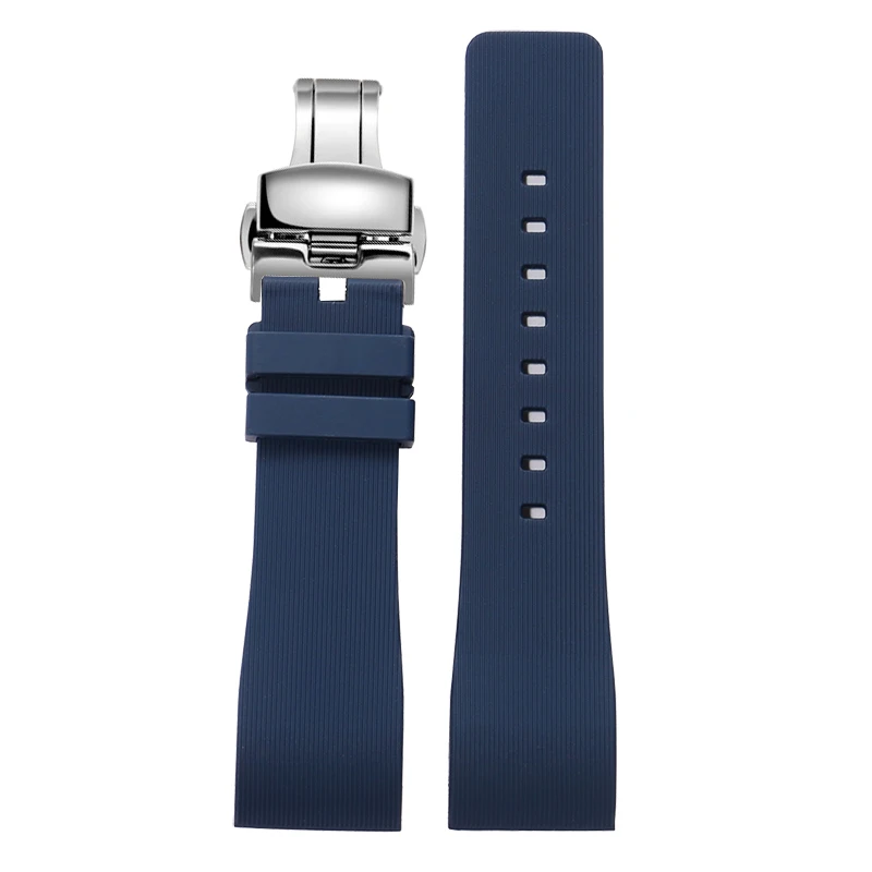 20 23 مللي متر ل كارتييه Sandoz Santos100 سلسلة سيليكون ساعة مطاطية حزام الرجال النساء حزام الساعات معصمه سوار أسود أزرق