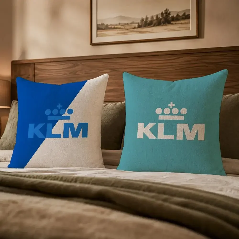 Famous Airline K-KLMS Cushion Cover Ultra Soft Throw Pillow Cover Skin Friendly for Sofa Bed Home Decor Gift