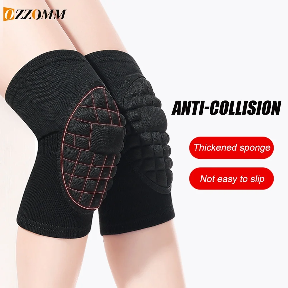 1Pair Volleyball Non-Slip Knee Pads, Thick Sponge Protective Anti-Collision Knee Brace Support Wrestling Dance