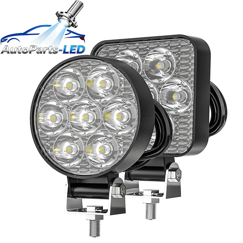 

4pcs Mini 2.5 "Square Mini Led Square Work Light Pole 7LED Cross Country Marine Spotlight 4X4 Jeep JK 4Wd Truck 9V-30V