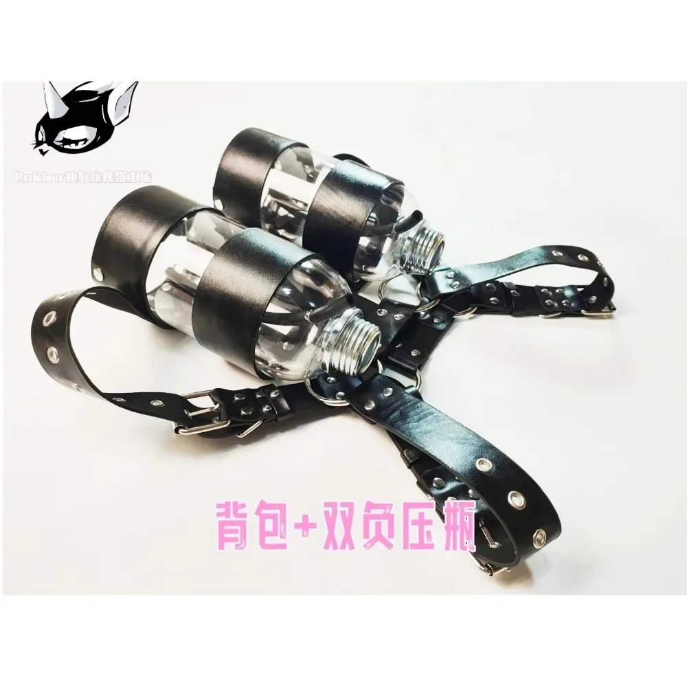 Gas mask negative pressure bottle backpack, double bottle breathing pressurized cosplay